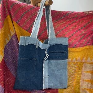 Nasty Gal Blue Patchwork Tote